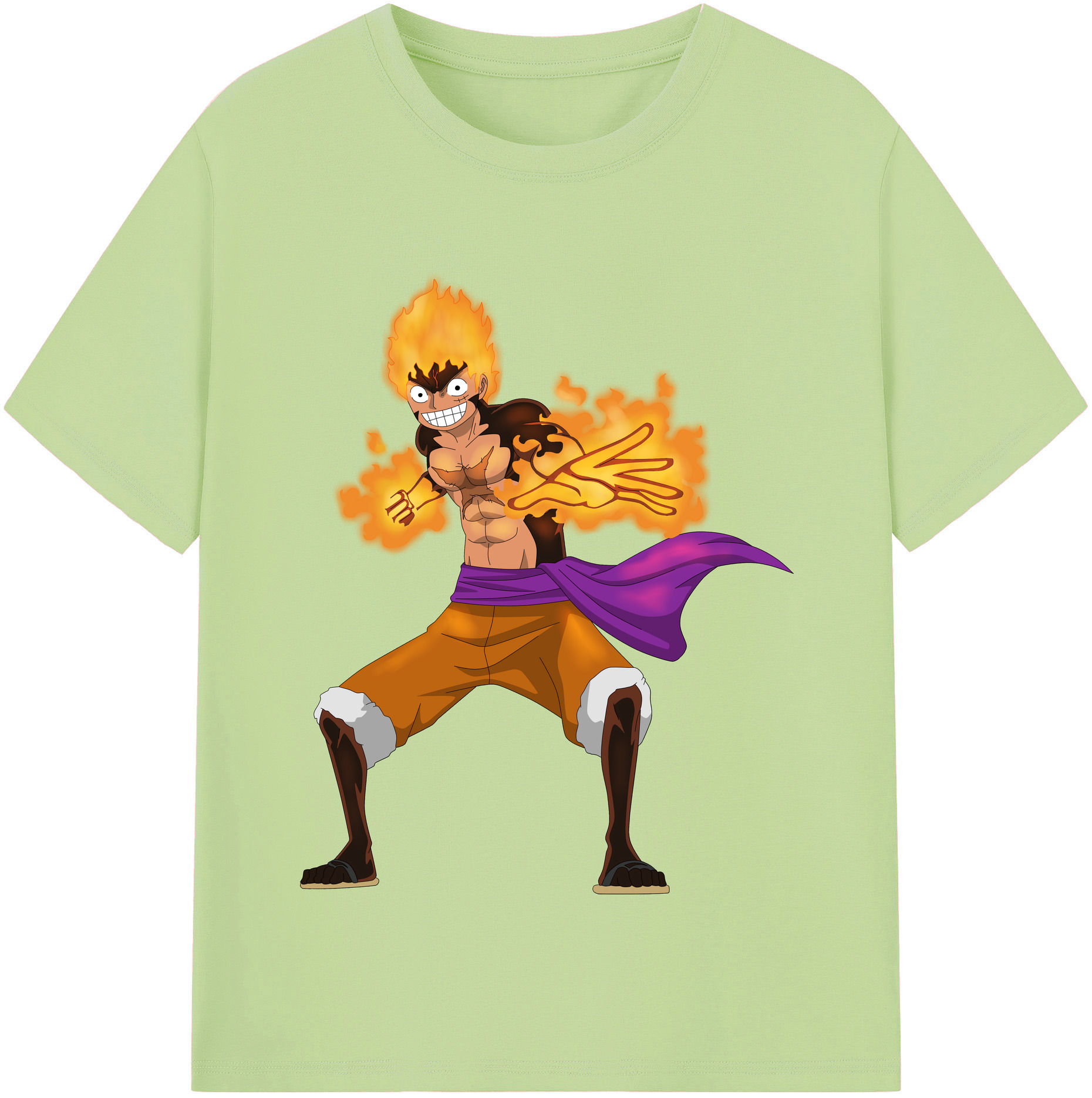 ワンピース モンキー・D・ルフィ ONE PIECE Monkey D. Luffy 綿100％半袖Tシャツ（フロントプリント）